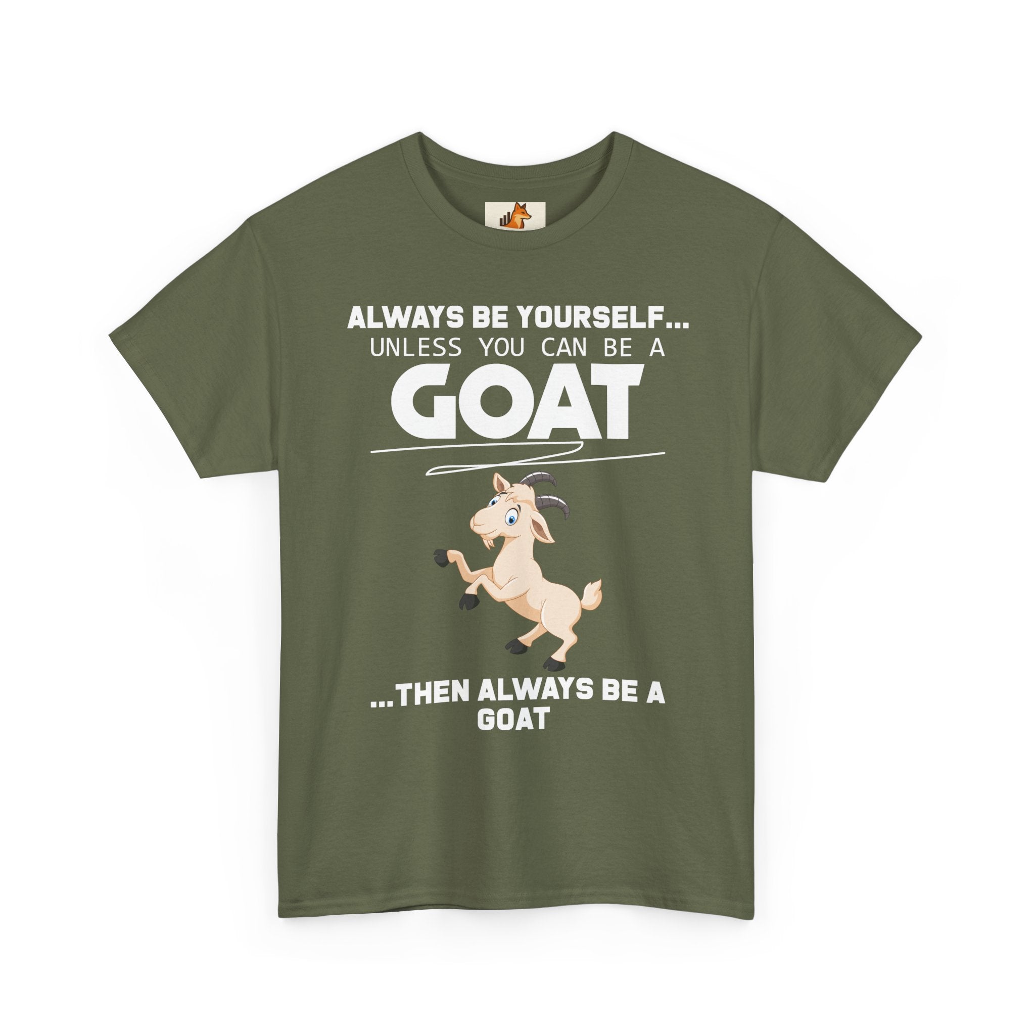 Cute Cartoon Goat Graphic Tee — Playful Farm Animal Shirt