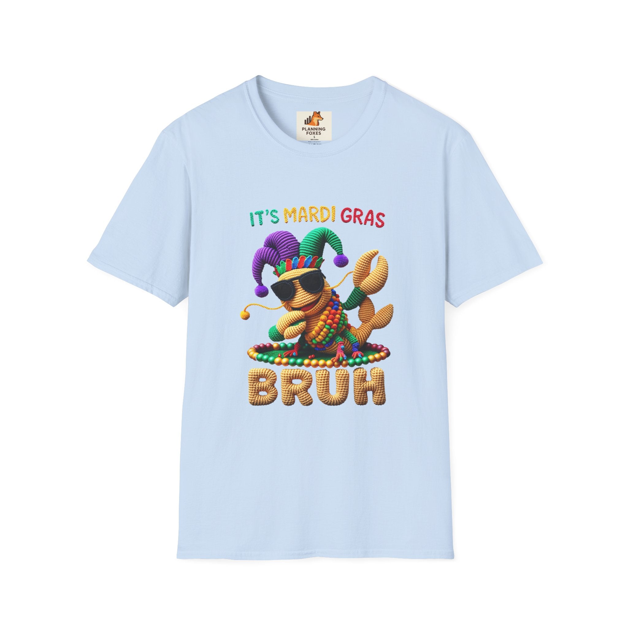 Mardi Gras Crab T-Shirt – "It's Mardi Gras Bruh" Party Tee