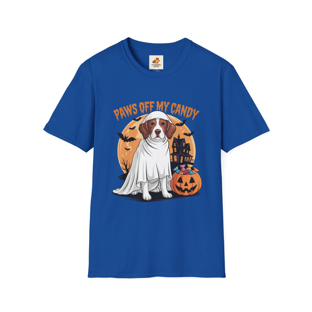 Halloween Dog T‑Shirt — "Paws Off My Candy" Ghost Beagle Costume Tee