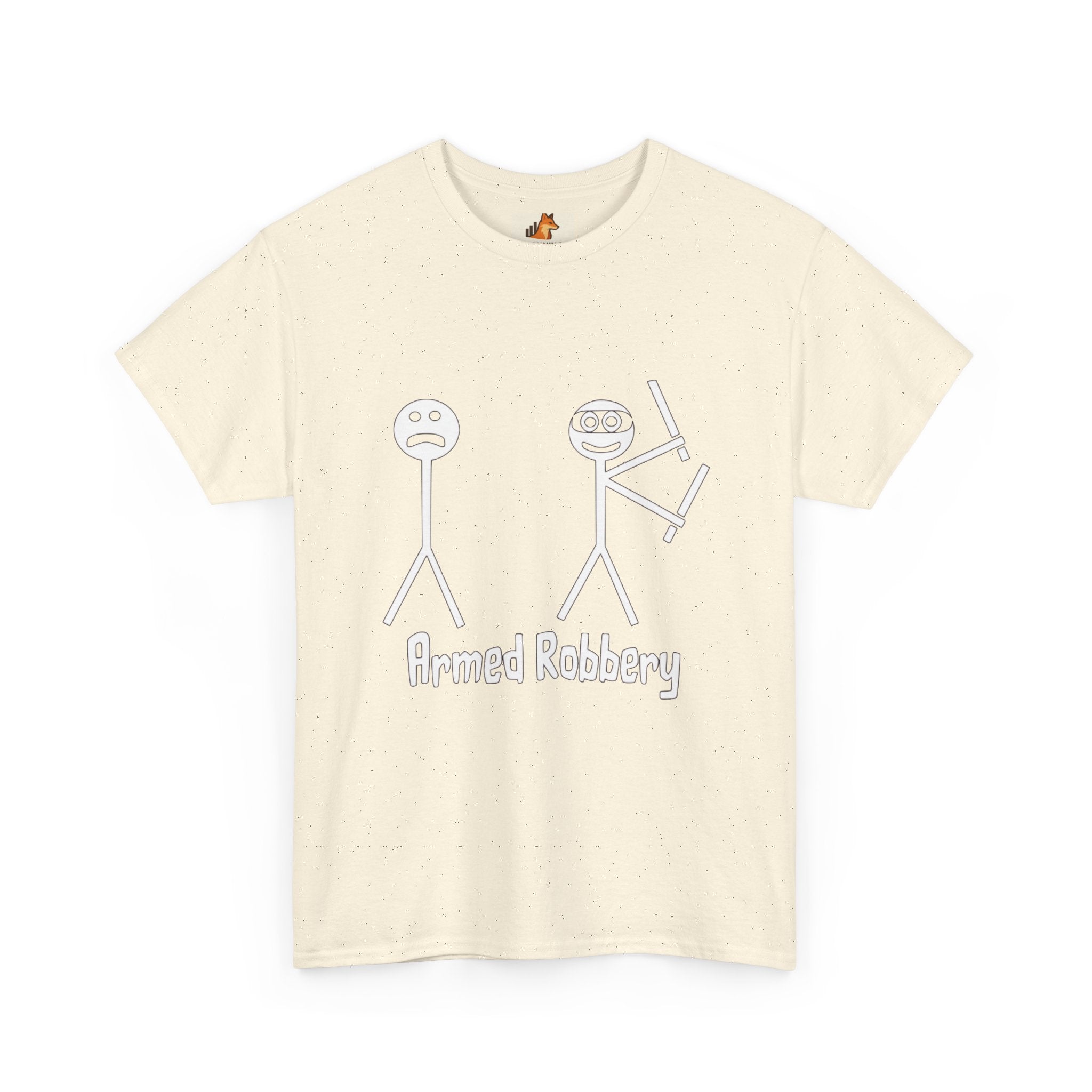 T-Shirt — 'Armed Robbery' Stick Figure Graphic Tee