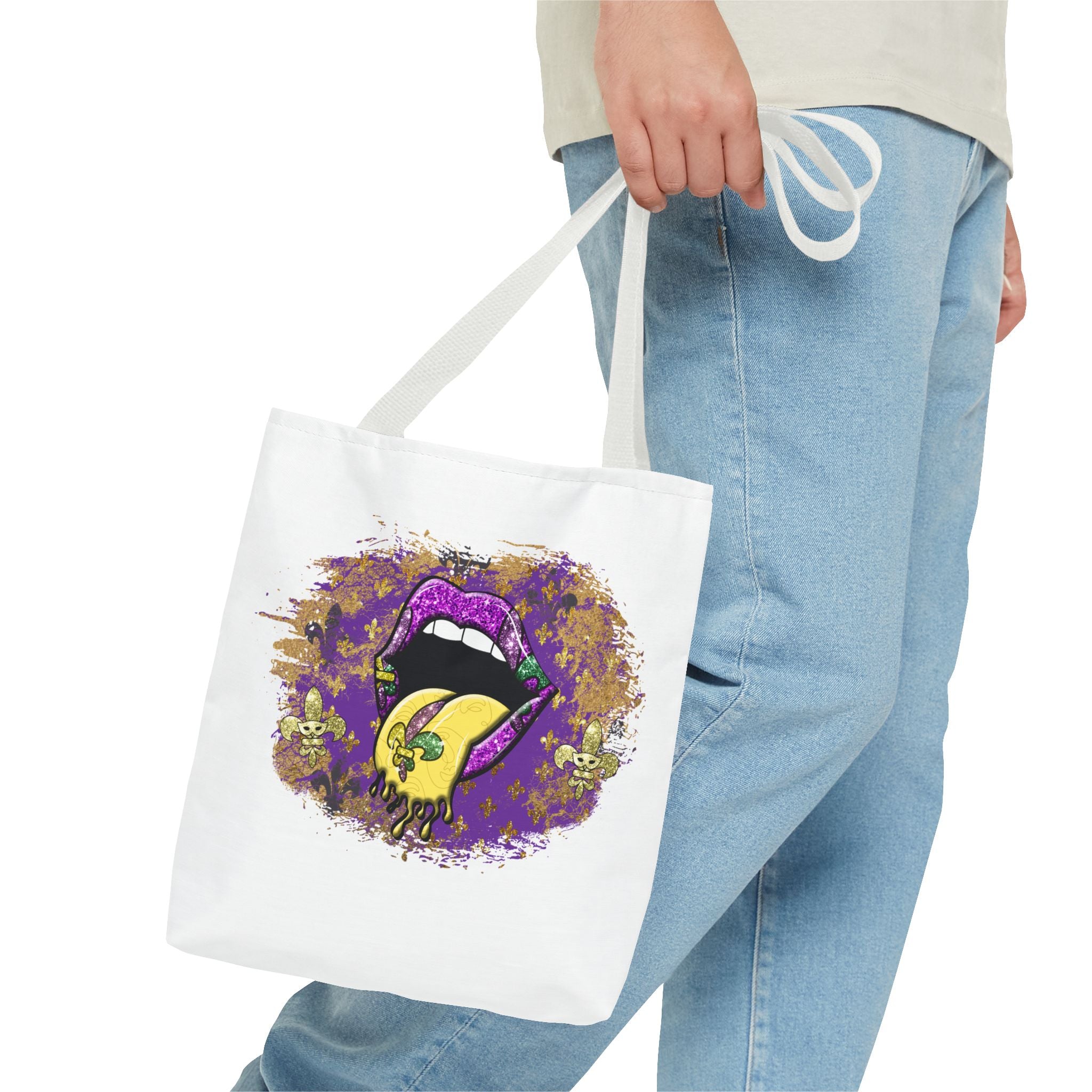Graphic Tote Bag — Mardi Gras Tongue Pop Art