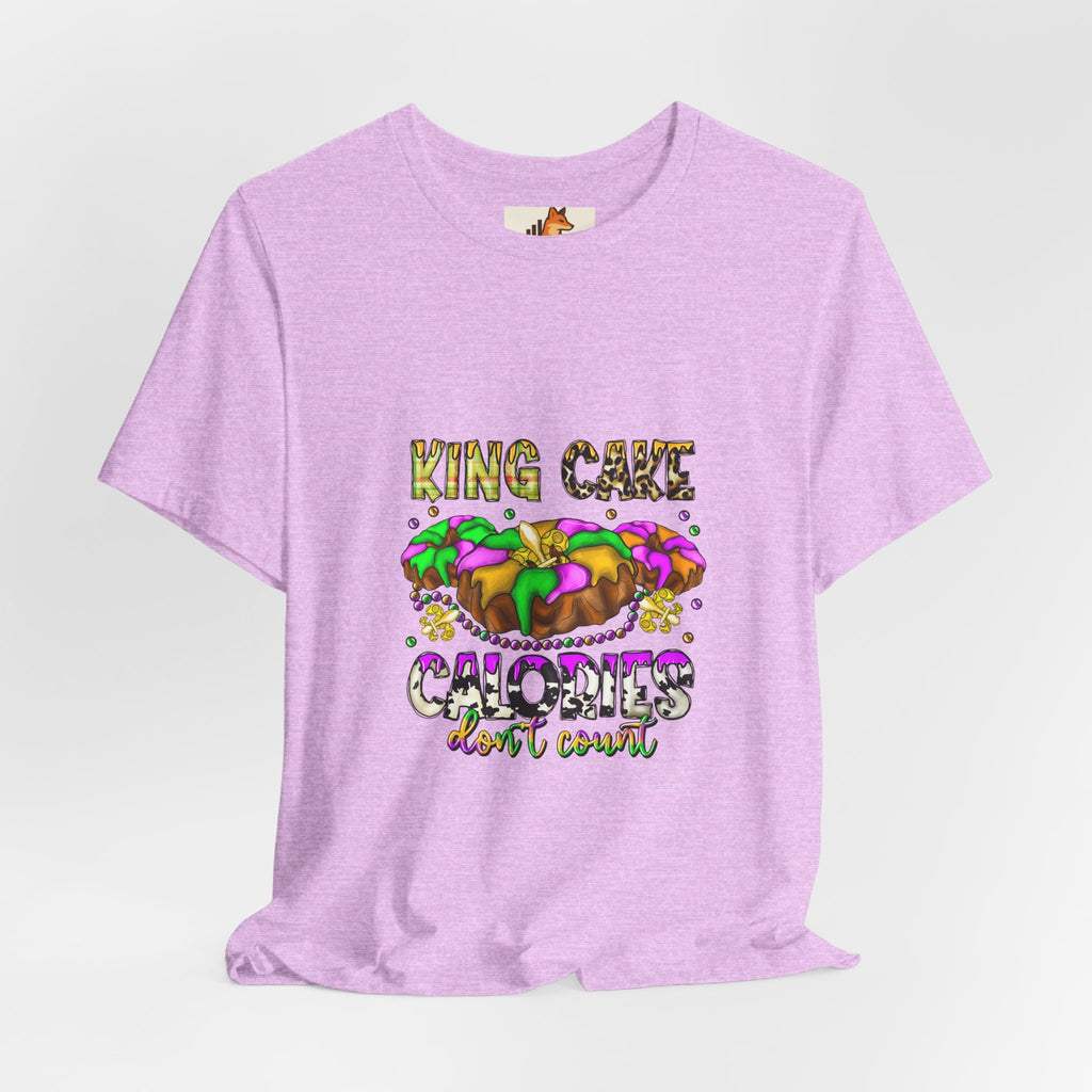 King Cake Calories Tee — Mardi Gras Louisiana Fleur-de-Lis Shirt