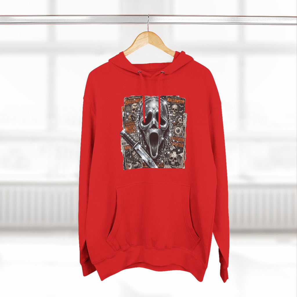 Halloween Horror Nights Hoodie — Haunted Mask & Killer Characters Graphic Pullover