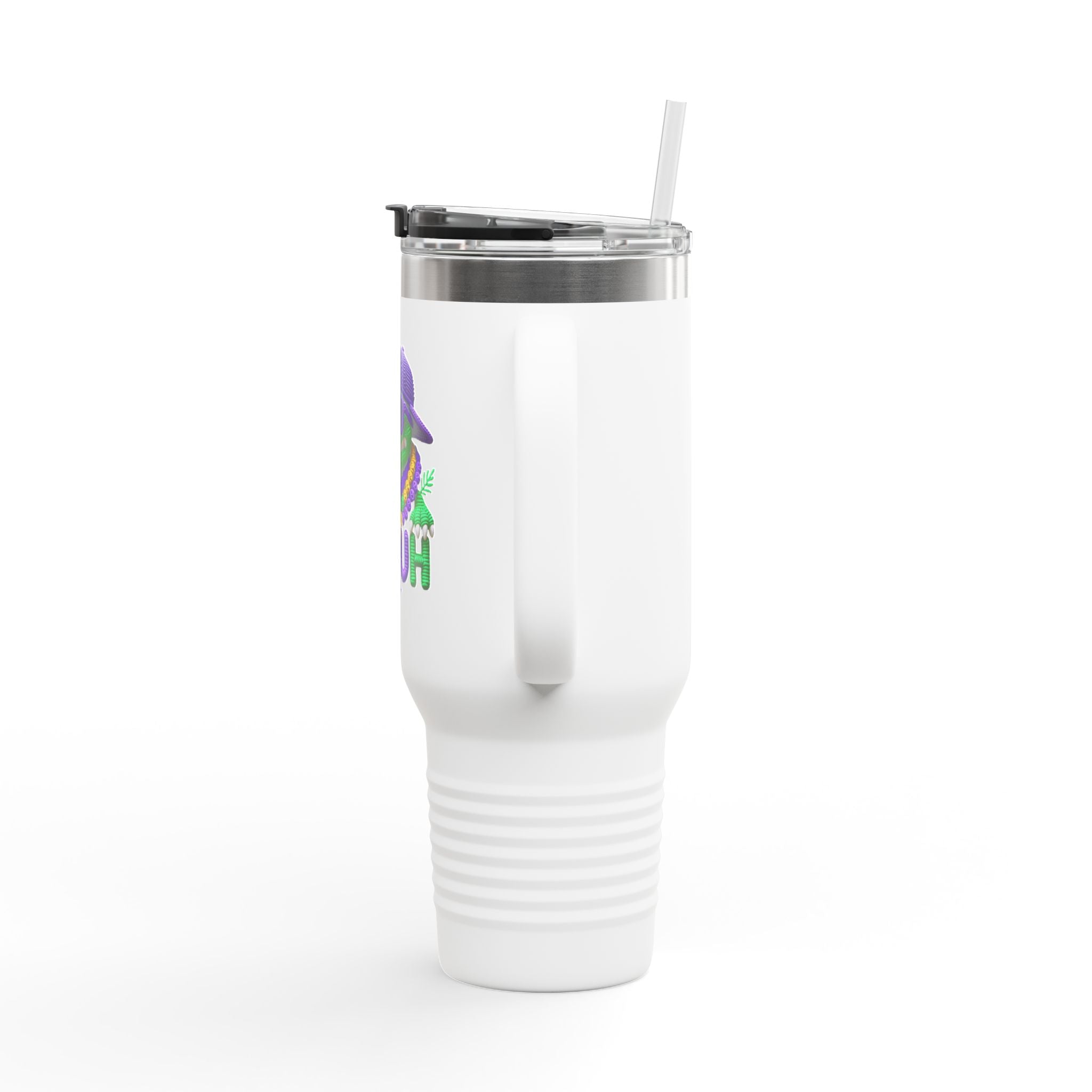 40oz Insulated Travel Mug – Cool Gator 'BRUH' Stainless Tumbler with Straw