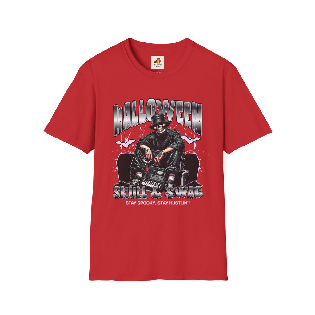 Halloween Skull Graphic T-Shirt — Retro Horror Crew Tee