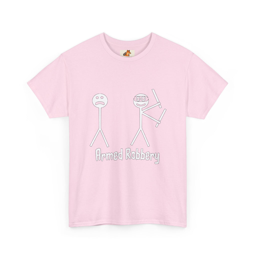 T-Shirt — 'Armed Robbery' Stick Figure Graphic Tee