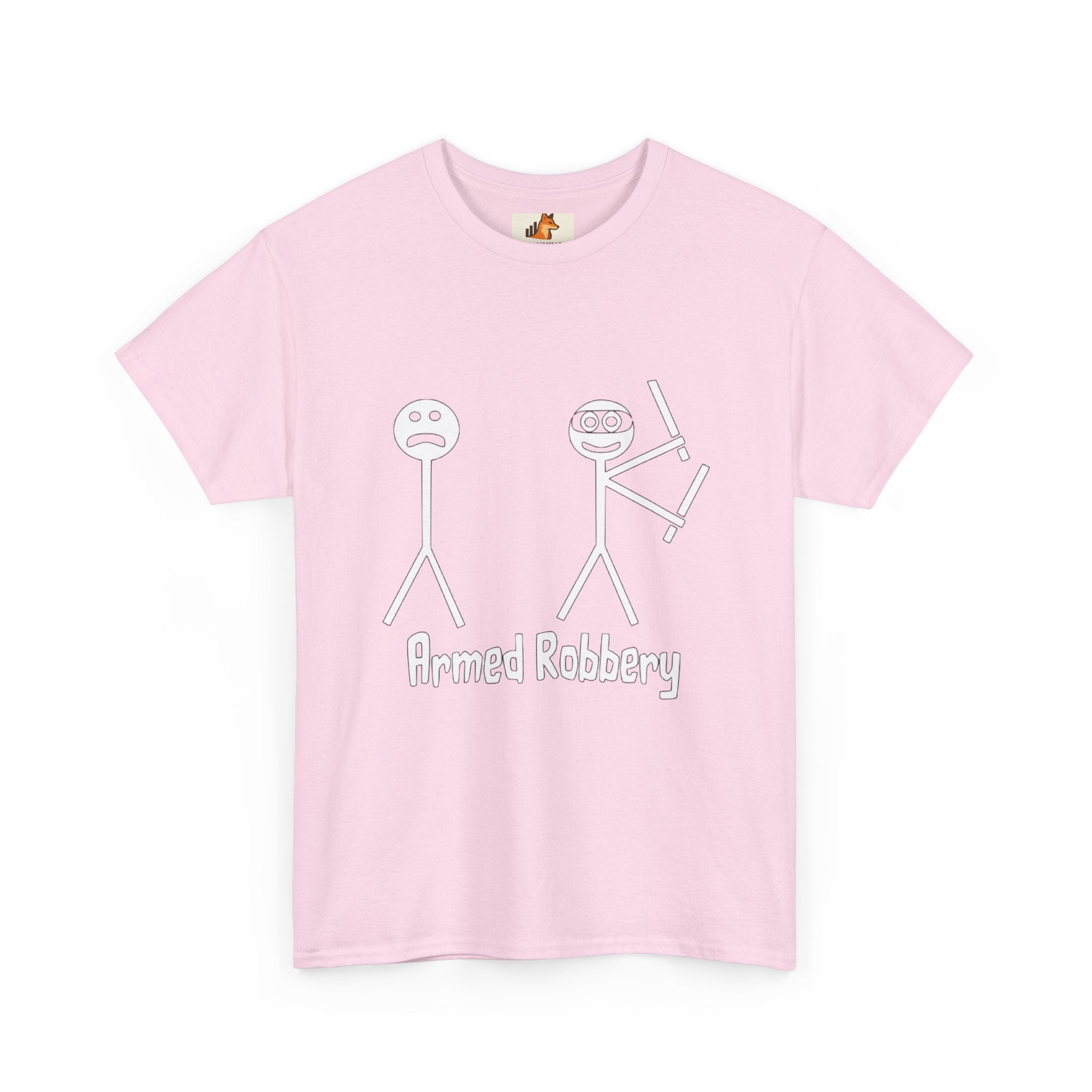 T-Shirt — 'Armed Robbery' Stick Figure Graphic Tee