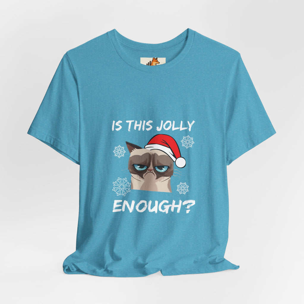 Grumpy Cat Santa Tee — Funny Holiday Graphic T-Shirt ('Is This Enough?')