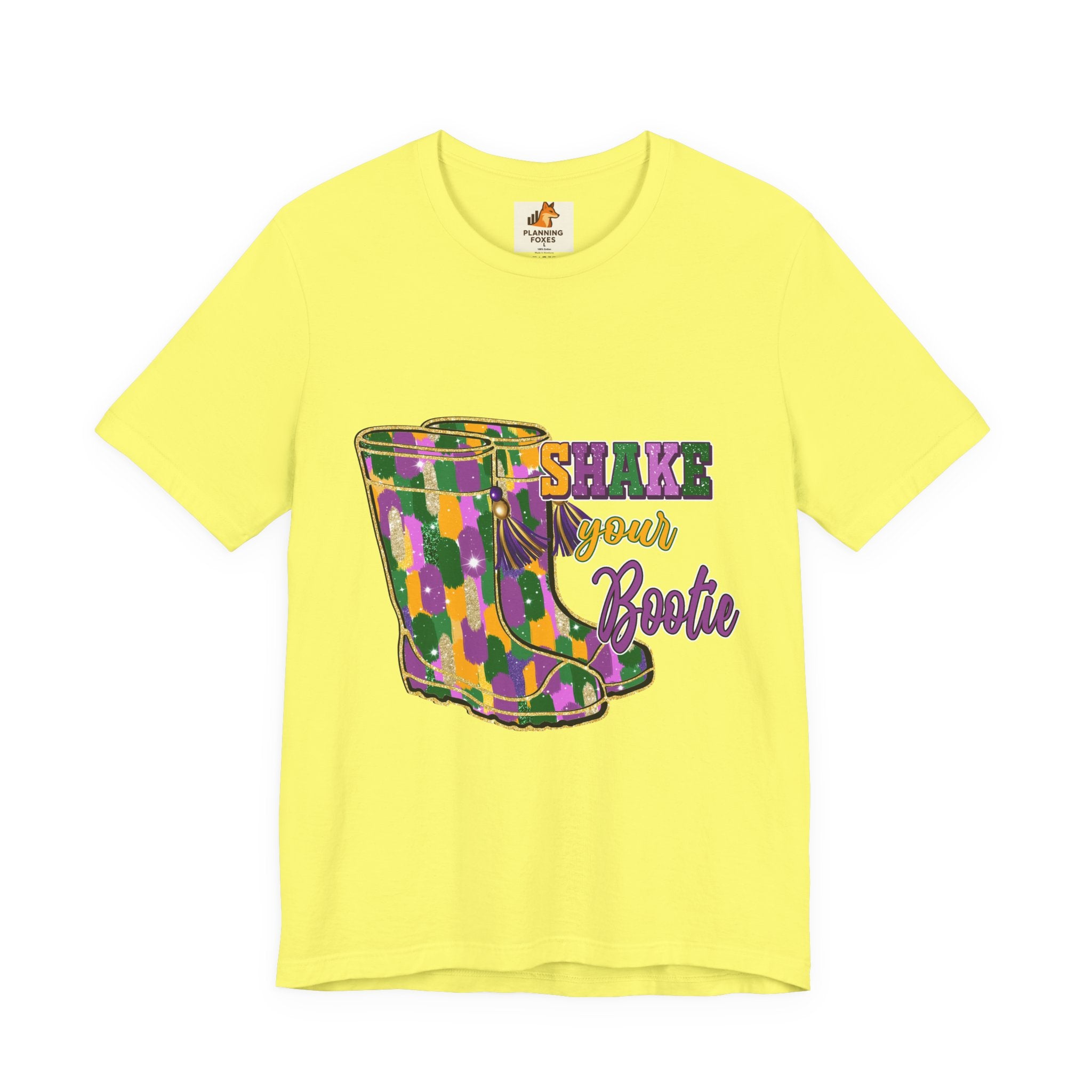Mardi Gras 'Shake Your Bootie' T‑Shirt — Louisiana Fleur‑de‑Lis Tee