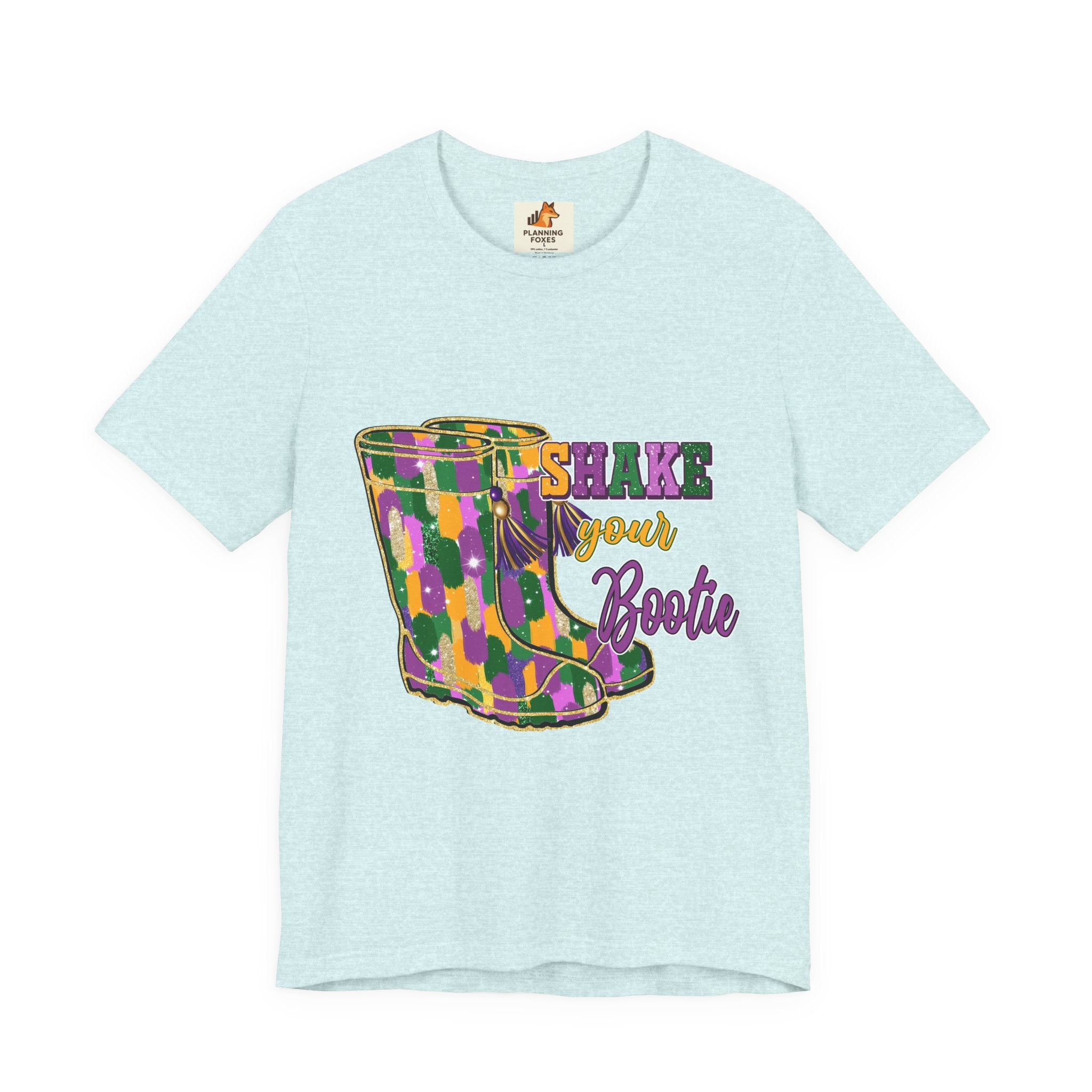 Mardi Gras 'Shake Your Bootie' T‑Shirt — Louisiana Fleur‑de‑Lis Tee