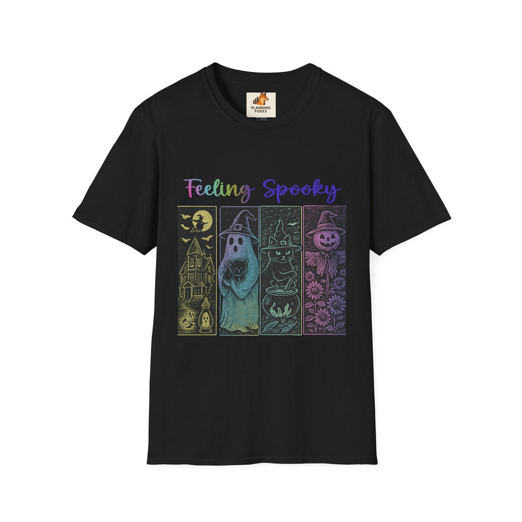 Feeling Spooky Halloween T-Shirt — Cute Ghost & Pumpkin Graphic