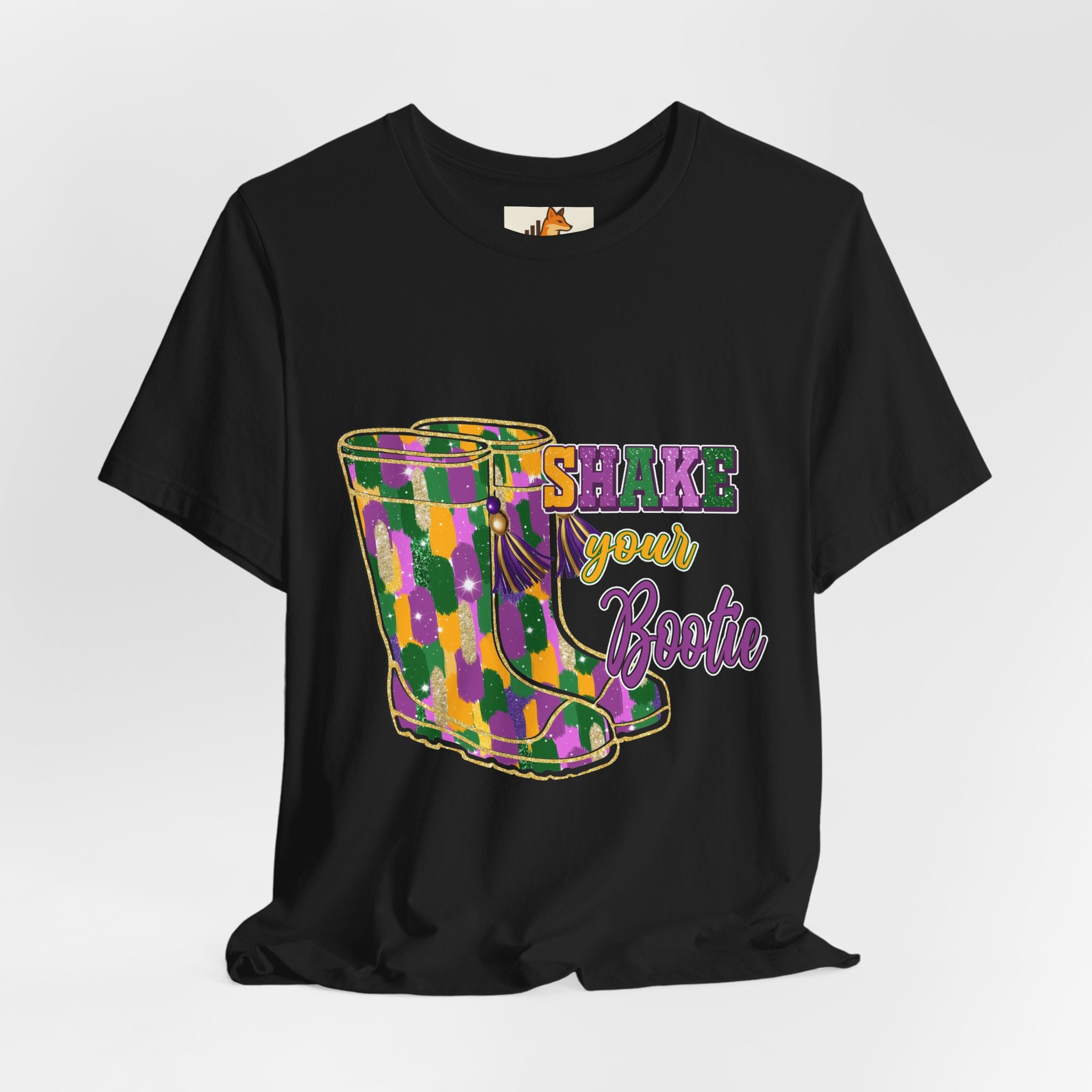 Mardi Gras 'Shake Your Bootie' T‑Shirt — Louisiana Fleur‑de‑Lis Tee