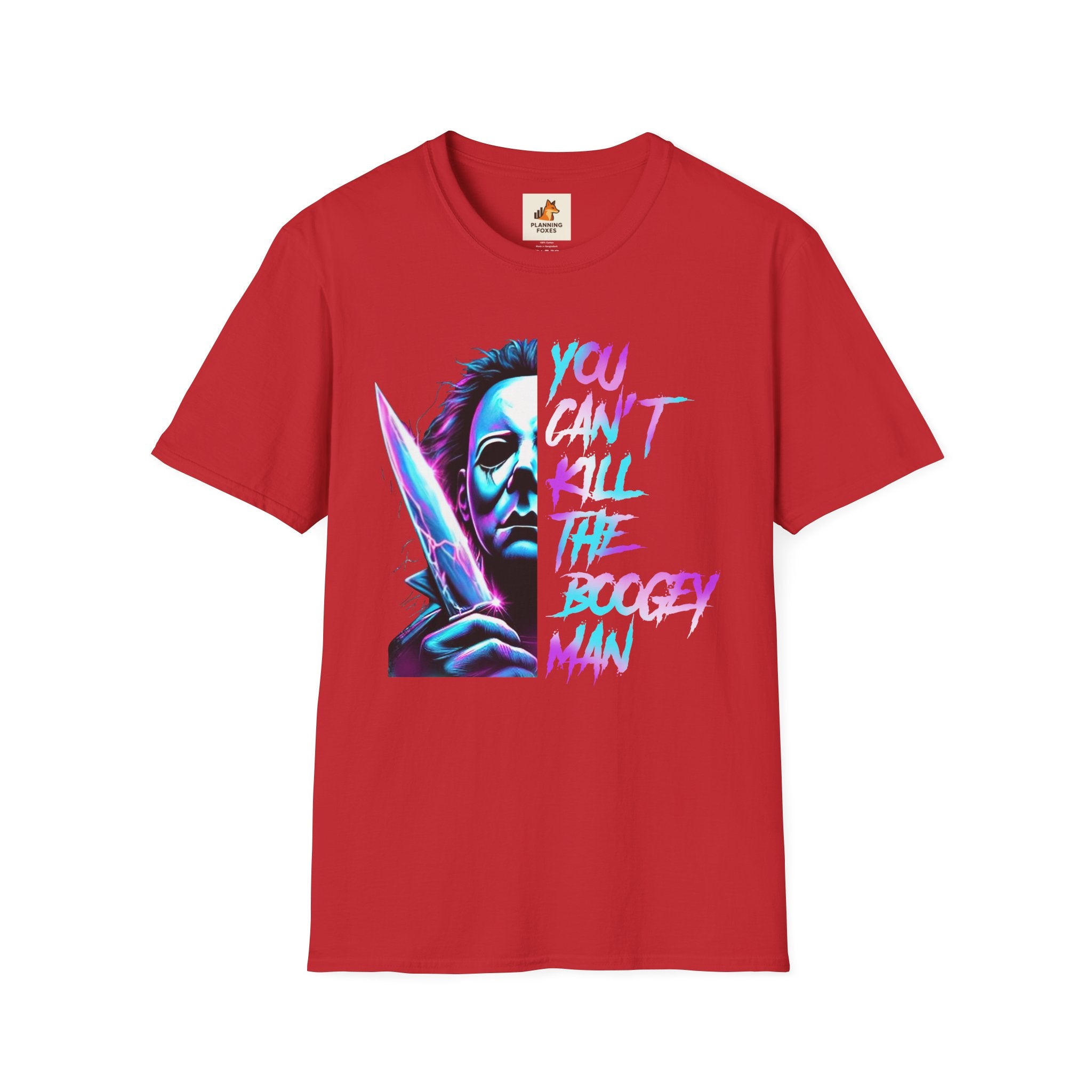 You Can't Kill the Boogeyman T‑Shirt — Retro Neon Michael Myers Horror Tee