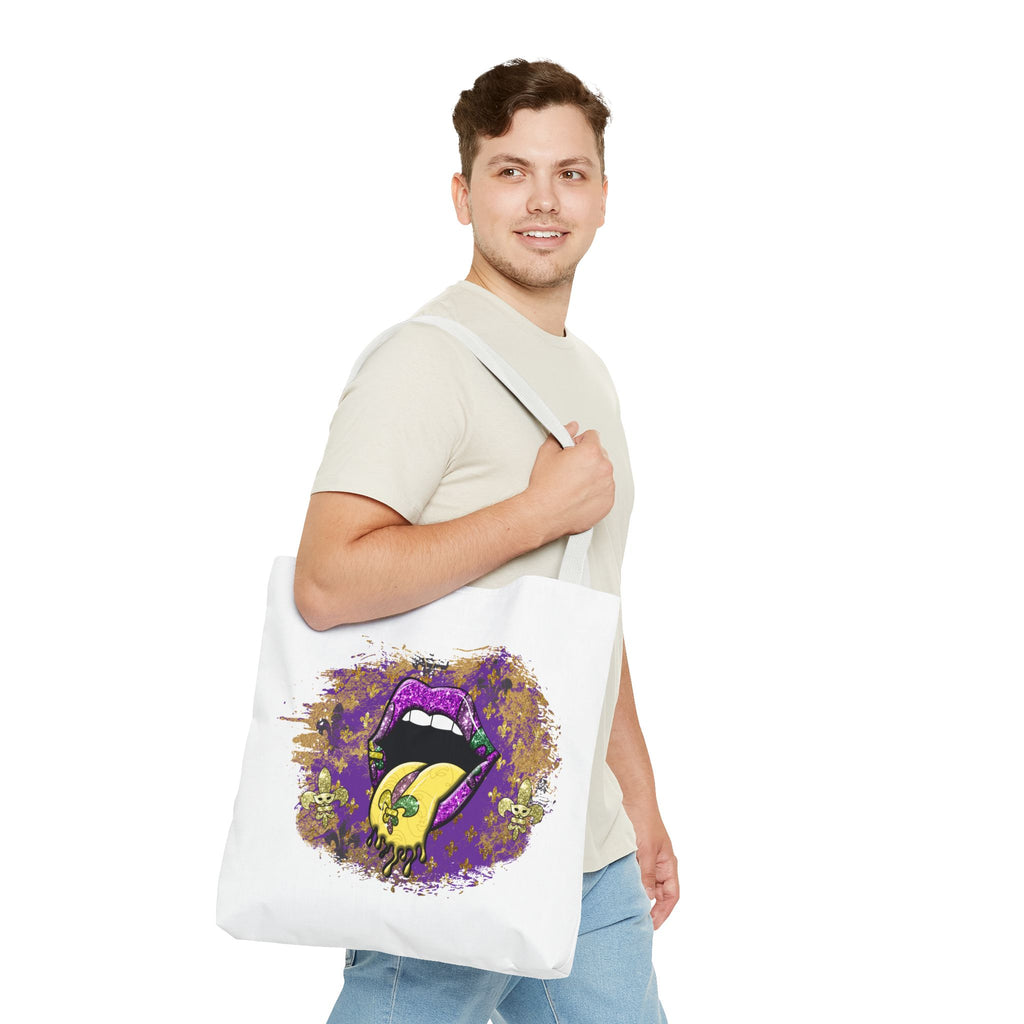 Graphic Tote Bag — Mardi Gras Tongue Pop Art