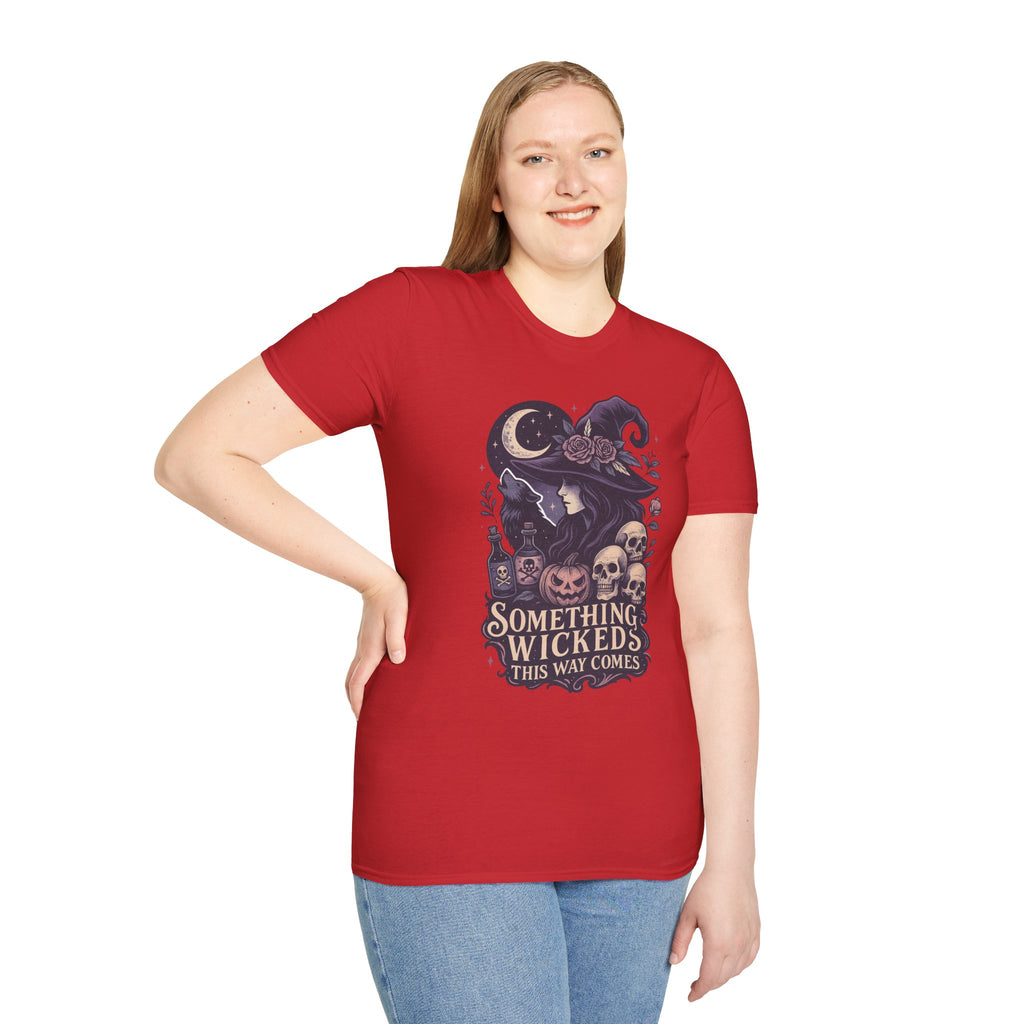 Witchy Moon T‑Shirt — "Something Wicked This Way Comes" Halloween Tee