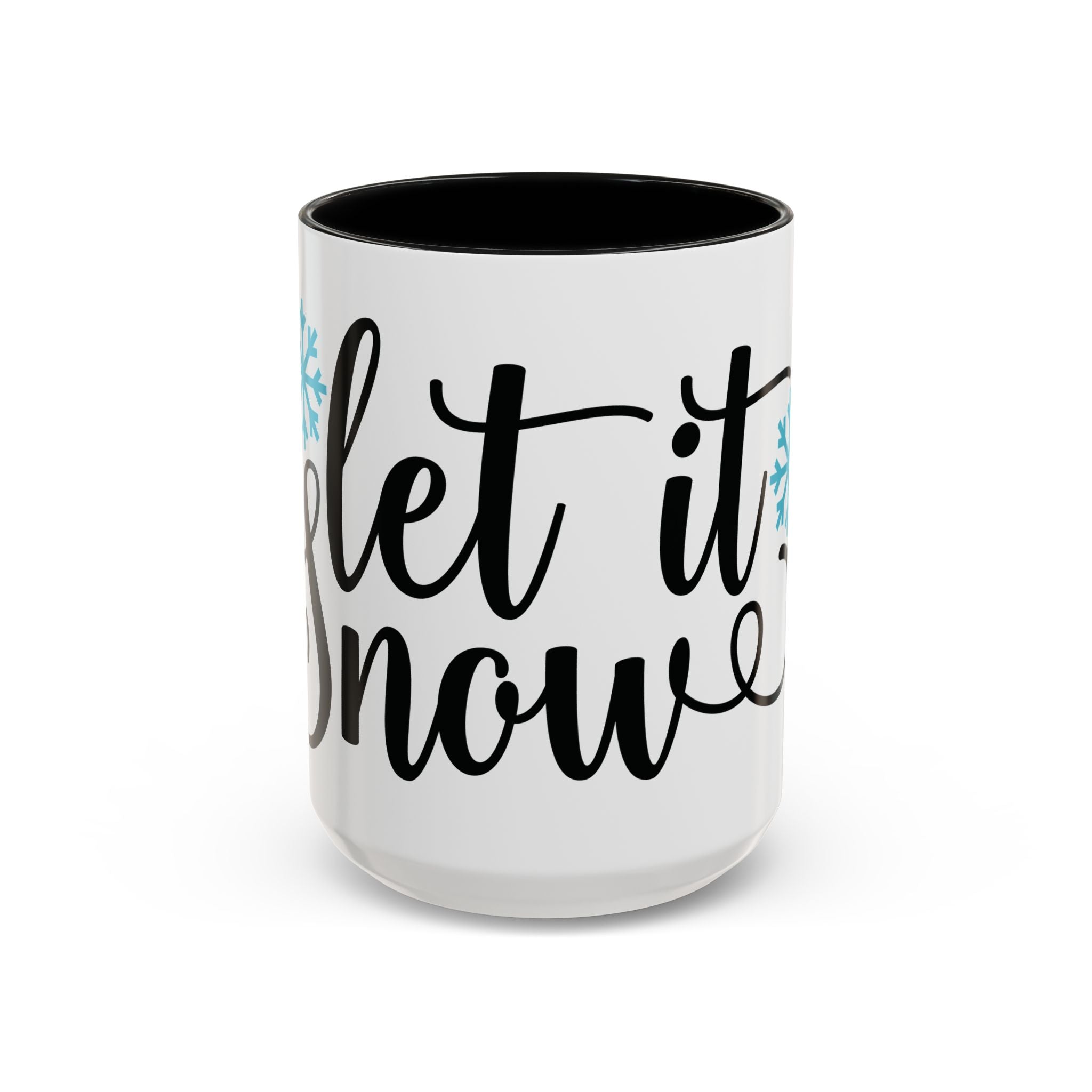 Let It Snow Accent Coffee Mug — Winter Holiday Snowflake Coffee Cup (11/15oz)