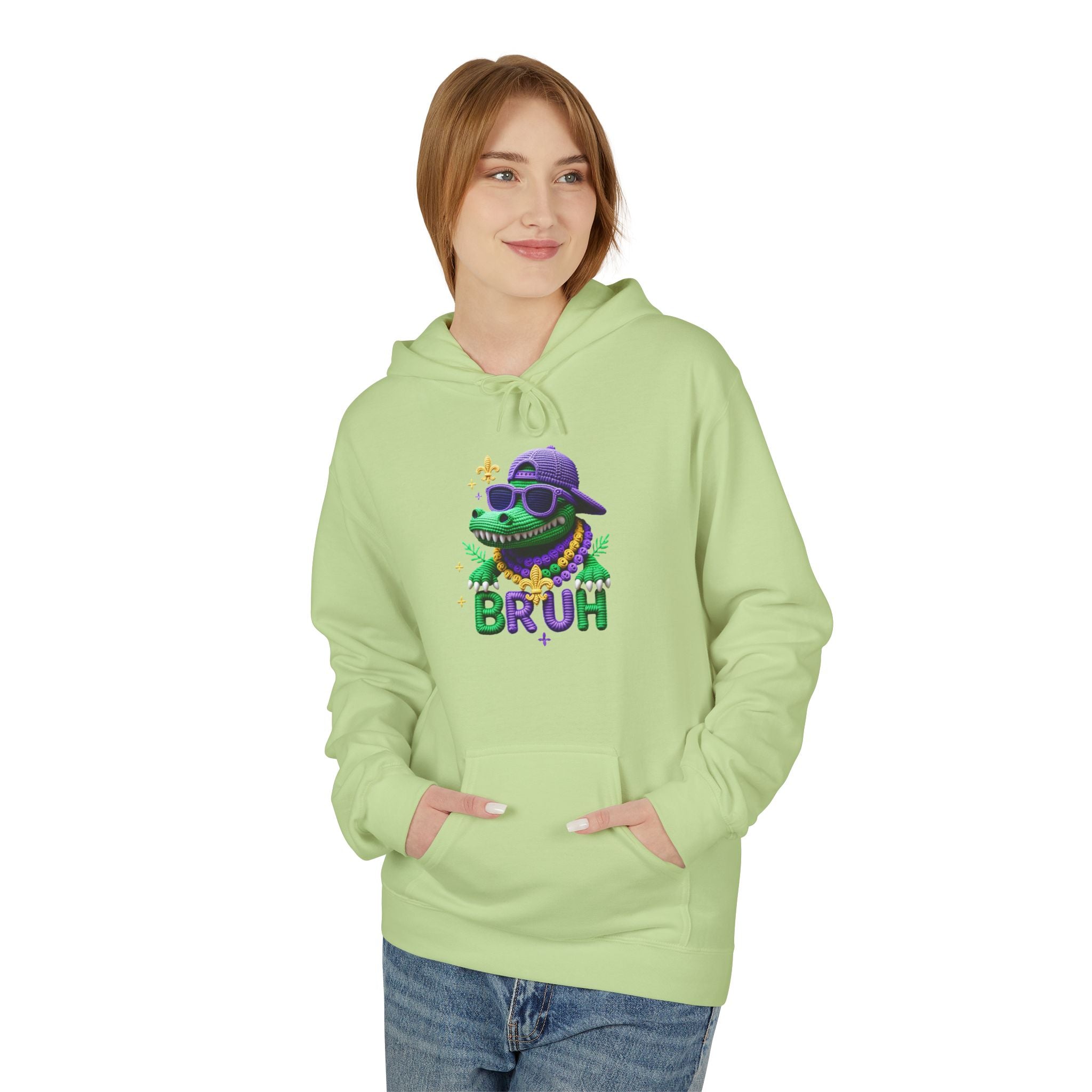 Mardi Gras Louisiana Fleur-de-Lis Hoodie — Bruh Gator Graphic