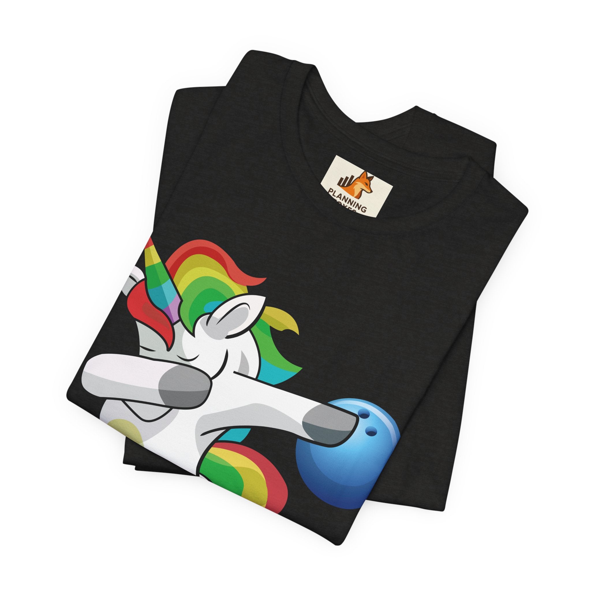 Dabbing Rainbow Unicorn Bowling T‑Shirt
